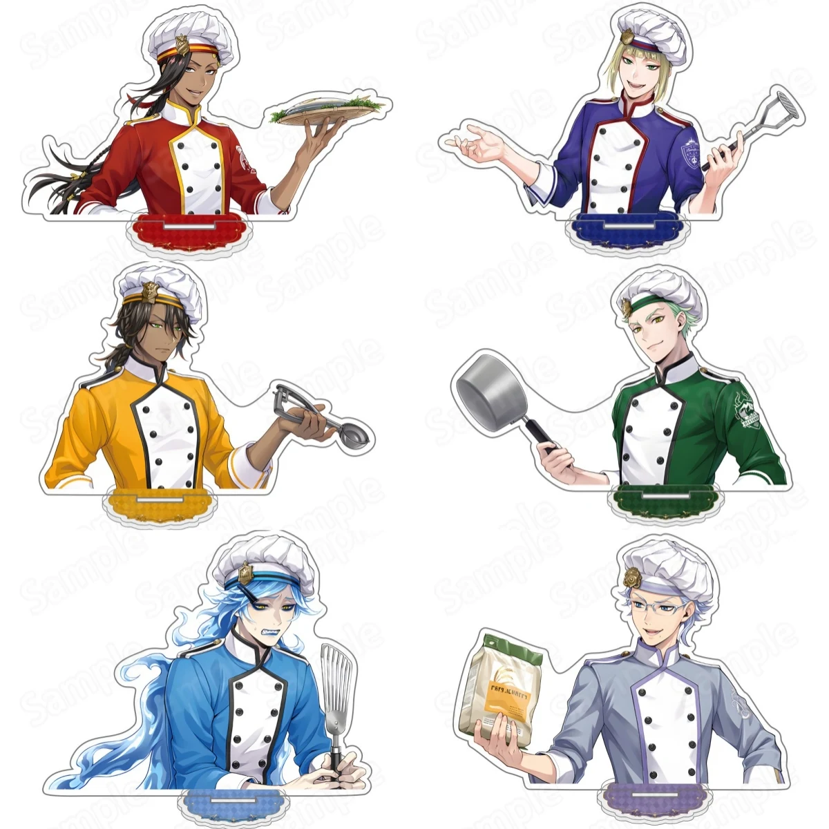 Anime Twisted Wonderland Chef Style 10CM Acrylic Stand Keychain Game Figure Ace Malleus Cater Kalim Leona Idia Vil