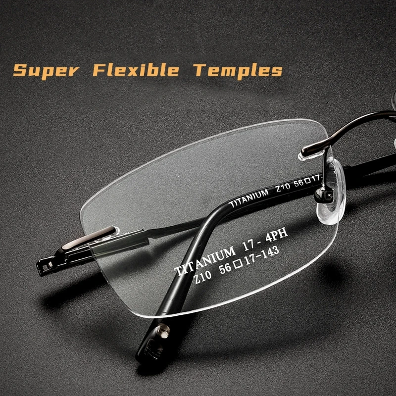 OLLYMURS, gafas de acetato flexibles Retro a la moda, gafas graduadas ópticas de titanio puro ultraligeras sin montura, montura para hombres Z10WK