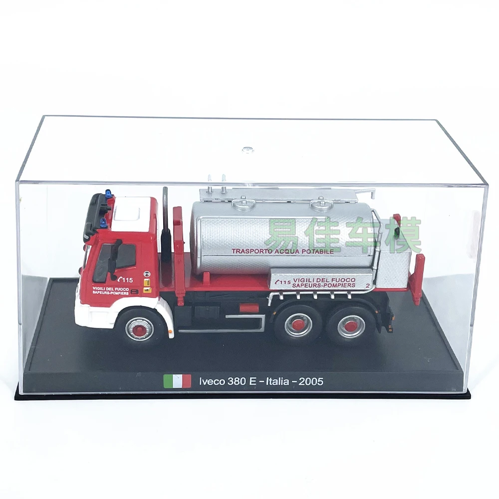 Diecast escala 1:64 italiano 2005 Iveco 380E motor de bomberos coche en miniatura de aleación juguete coleccionable regalo recuerdo adorno de exhibición