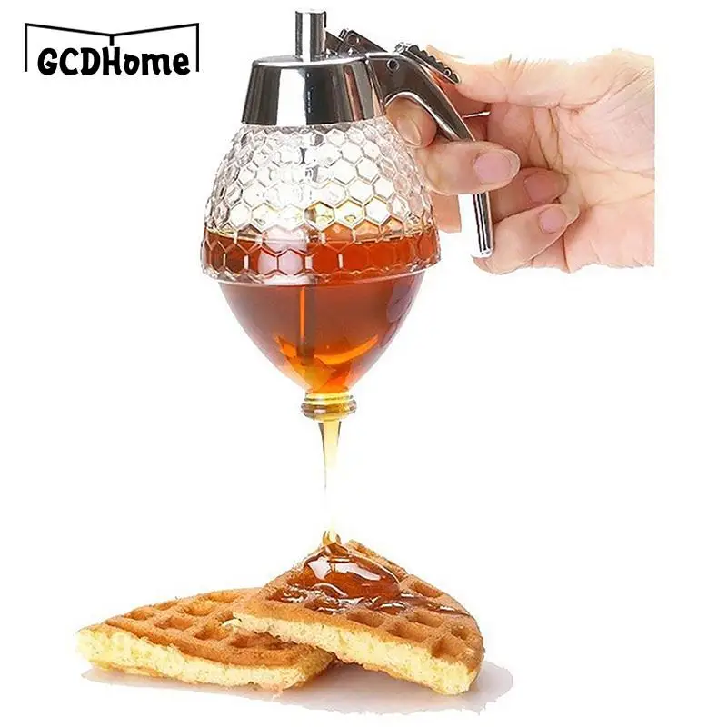 Portable Acrylic Anti-drip Honey Jar Juice Dispenser Honey Dispenser Container Squeeze Bottle Honey Drain Pot Kitchen Tools