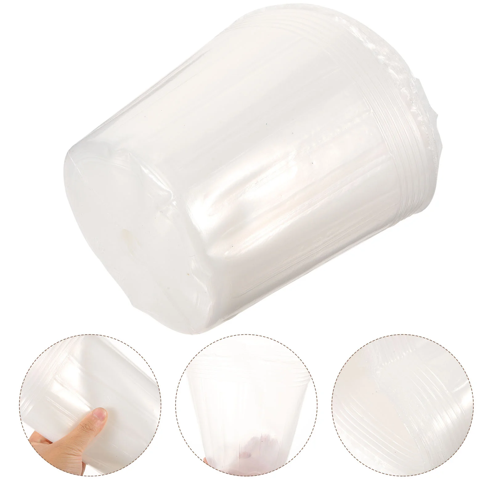 

10 Pcs Plastic Flower Pot Lining Clear Liner for Plants Nursery Baskets Large Pots