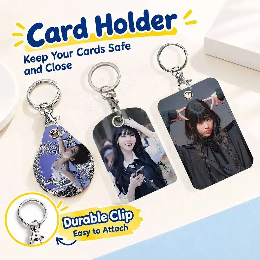FOR AESPA Karina Card Holder Men And Womenn Universal Antirust Keychain Learther Access Drop Key Tag Ring