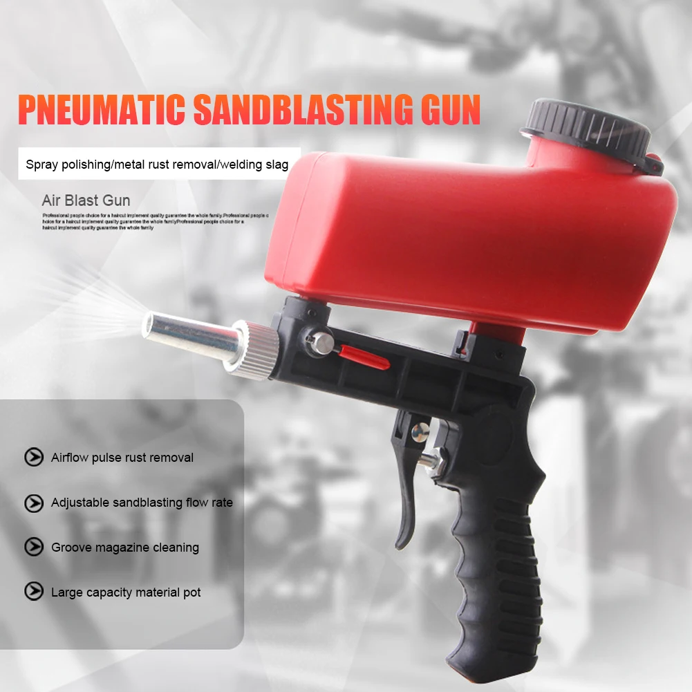 Small Sandblasting Gun Adjustable Sand Blasting Machine 90PSI Air Sandblasting Gun 700CFM for Polishing Rust Removal Power Tools