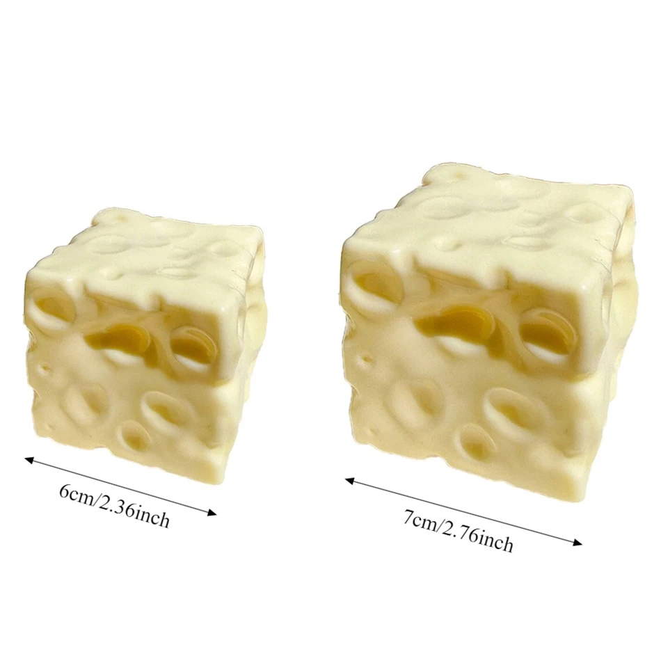 5/6/7CM Jumbo Cheese Cube Stress Ball Shapeable Squeeze Decor Non-Bounce or Bounce ASMR Sensory Anti-Stress Relief Squishy Toy image 5