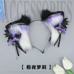 Cat ears Lolita Gothic Hair Band Halloween Lolita Headwear Japanese Girl Hair Band Dark Black Headband cosplay accessories