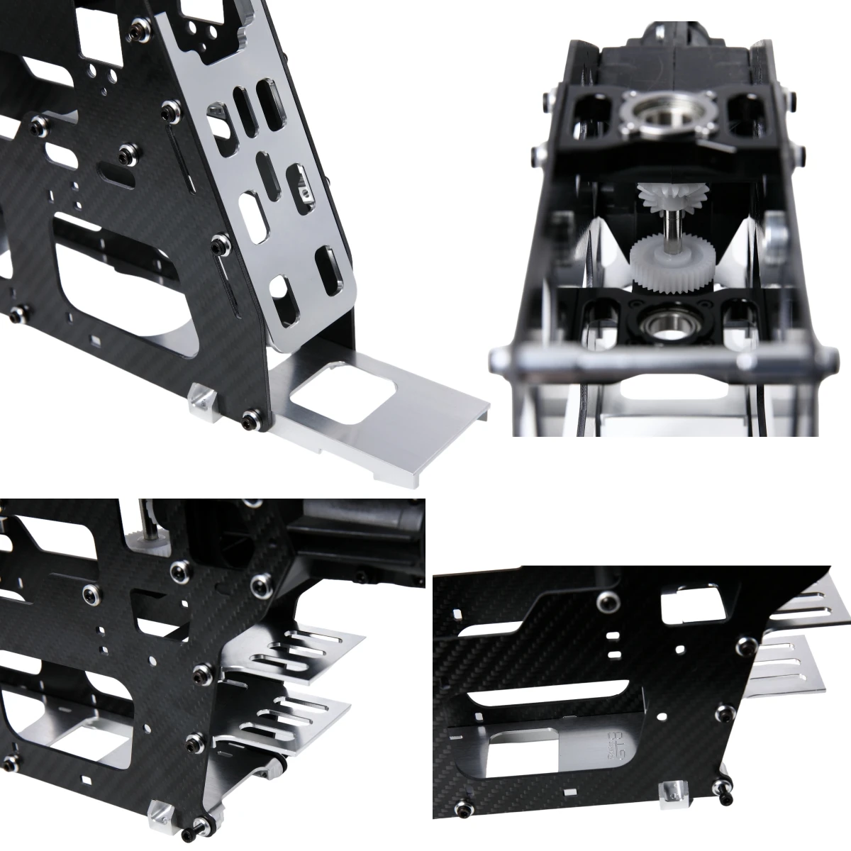T-rex 600 RC Helicopter Carbon Fiber Frame with Metal Bottom Plate for Align Trex 600ESP Heli Part