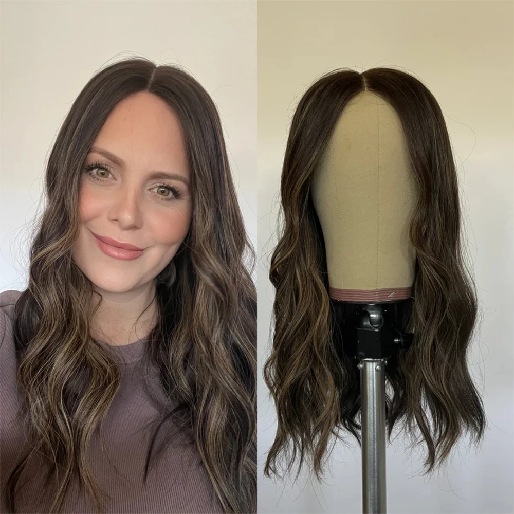 Trendy Wigs Ombre Dark Brown Synthetic HD Lace Front Wig High Quality Glueless Wig Preplucked Hairline with Baby Hair Cosplay