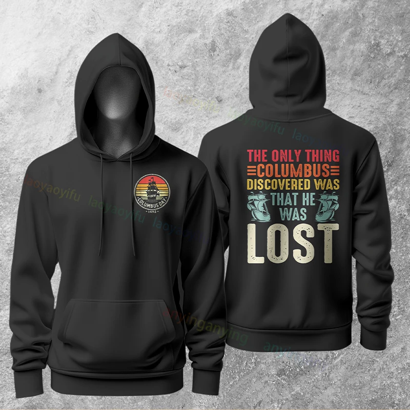 남성 및 여성용 레트로 빈티지 콜럼버스 항해선 그래픽 후드티 긴 소매 풀오버 캐주얼 후드티 스트리트웨어 테마 의류