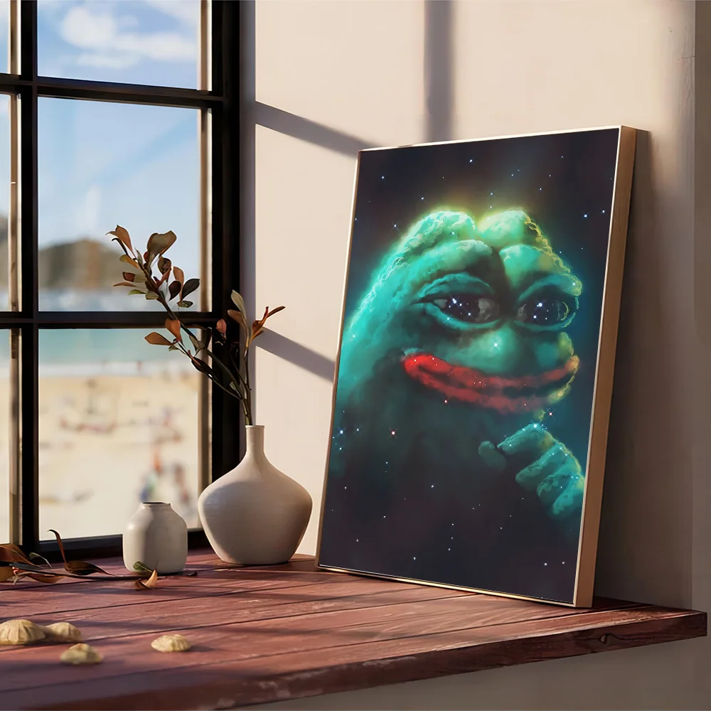 Sad Frog Pepe Vintage Posters Sticky Retro Kraft Paper Sticker DIY Room Bar Cafe Kawaii Room Decor