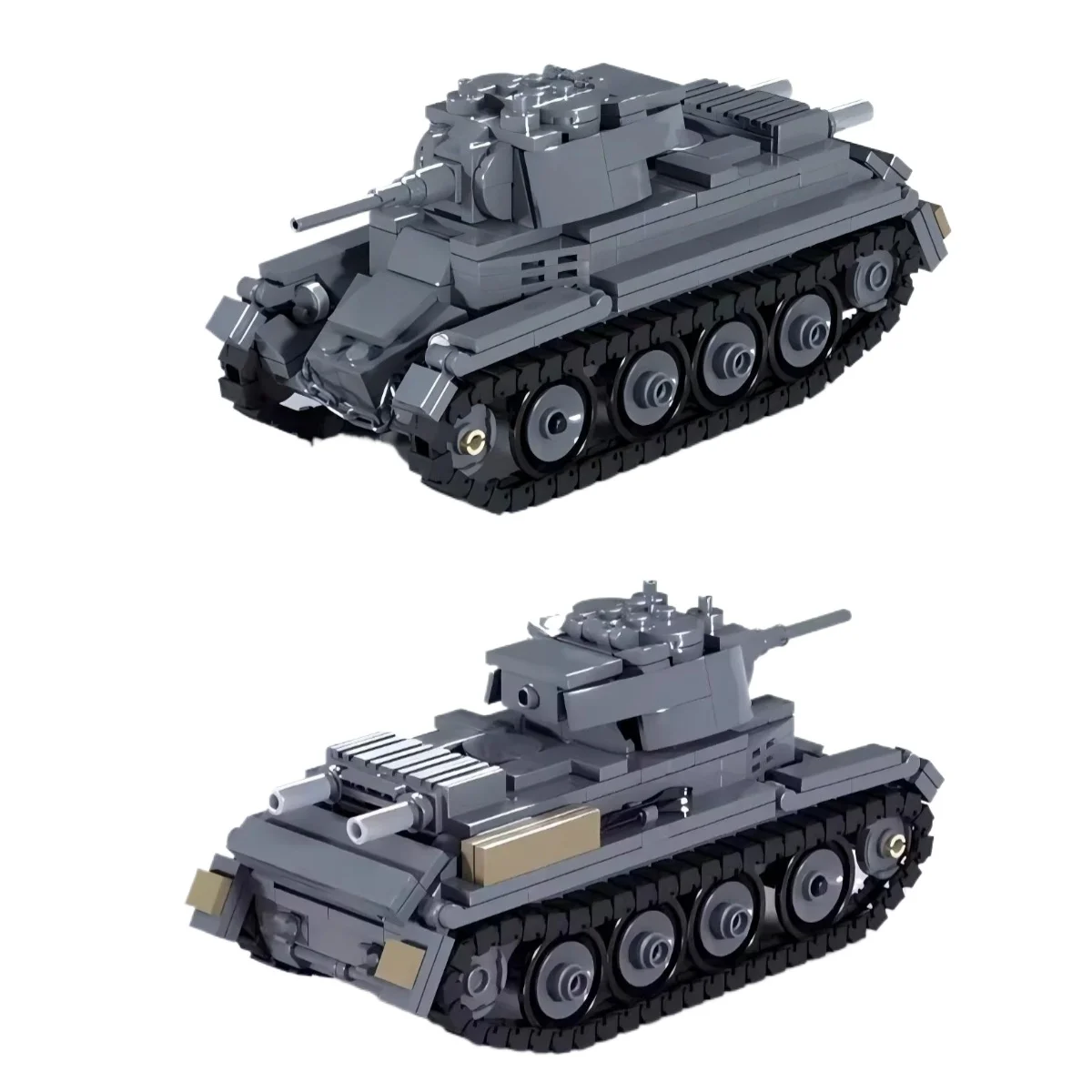 MOC Military Series Tracked Armored Vehicle Building Blocks Set Soviet BT-7 Light Tank Model Children's Puzzle Toy Birthday Gift