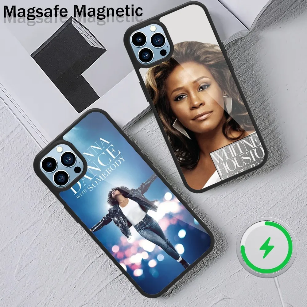 

Whitney Houston Singer Phone Case For iPhone 15 14 13 12 11 Plus Pro Max Magsafe Magnetic Wireless Charging