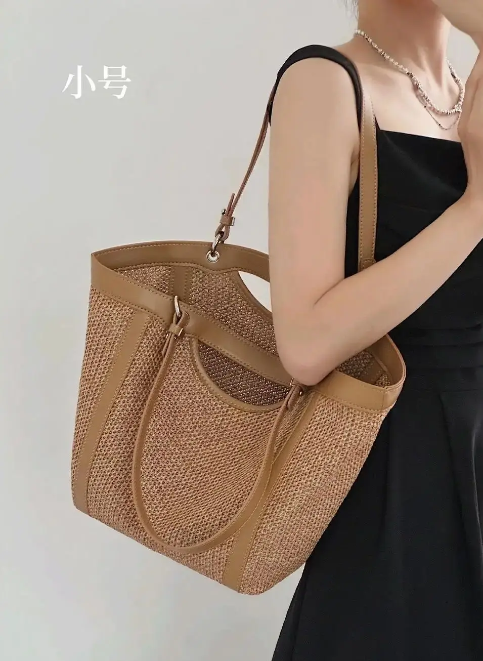 2024 New Fashion Trend Lazy Woven Large Capacity Tote Bag Grass Woven One Shoulder Underarm Bag