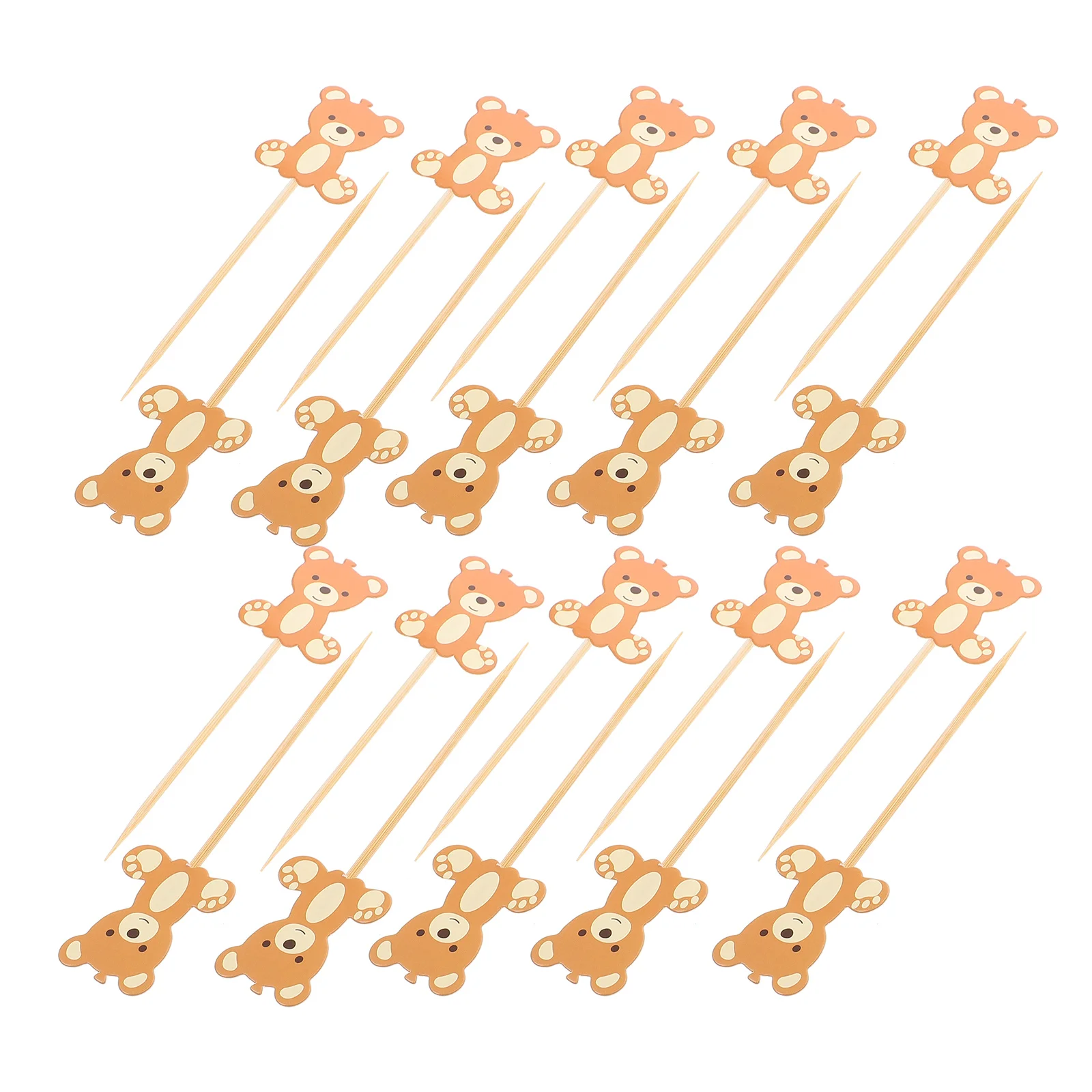 

60pcs Bear Insert Animal Cupcake Toppers Dessert Decorations for Birthday Party Supplies Match Cake Styles Create Beautiful