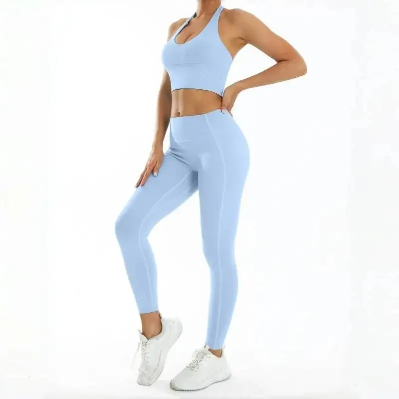 

Женский облегающий телесный ударопрочный костюм с высокой талией для занятий йогой на открытом воздухе, повседневный спортивный костюм для бега