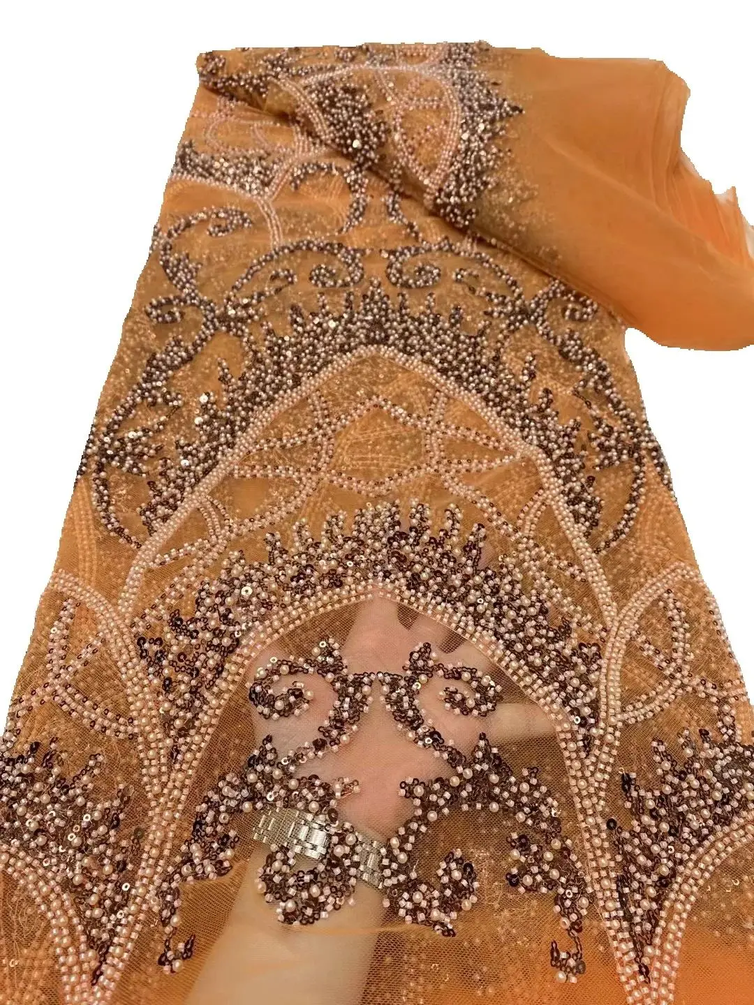 

Ткань из углеродного волокна, африканская кружевная ткань, подходит для дизайна свадебных платьев, 5 ярдов, черная сетчатая тюлевая ткань с блестками и бисером