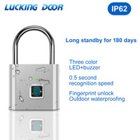 Smart Electronic Fingerprint Padlock Waterproof Metal Zn Alloy Biometric Recognition Charge Finger Print Door Lock Keyless Entry