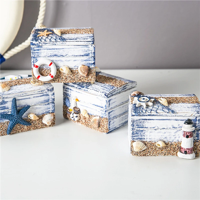 Mediterranean Storage Box Desktop Small Wooden Classic Wooden Small Box Creative Jewelry Box Candy Box
