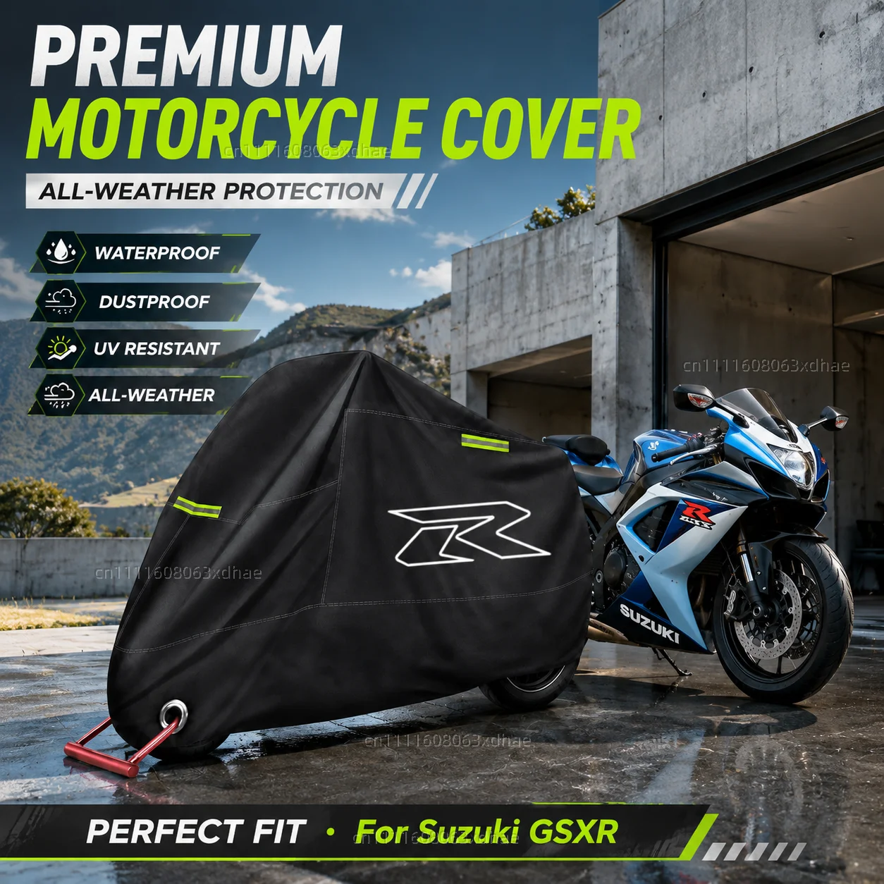 All Season Motorcycle Cover Rainproof Dustproof UV Protection 190T Oxford Cloth For For Suzuki GSXR 600 750 1000 GSX-R 600 750