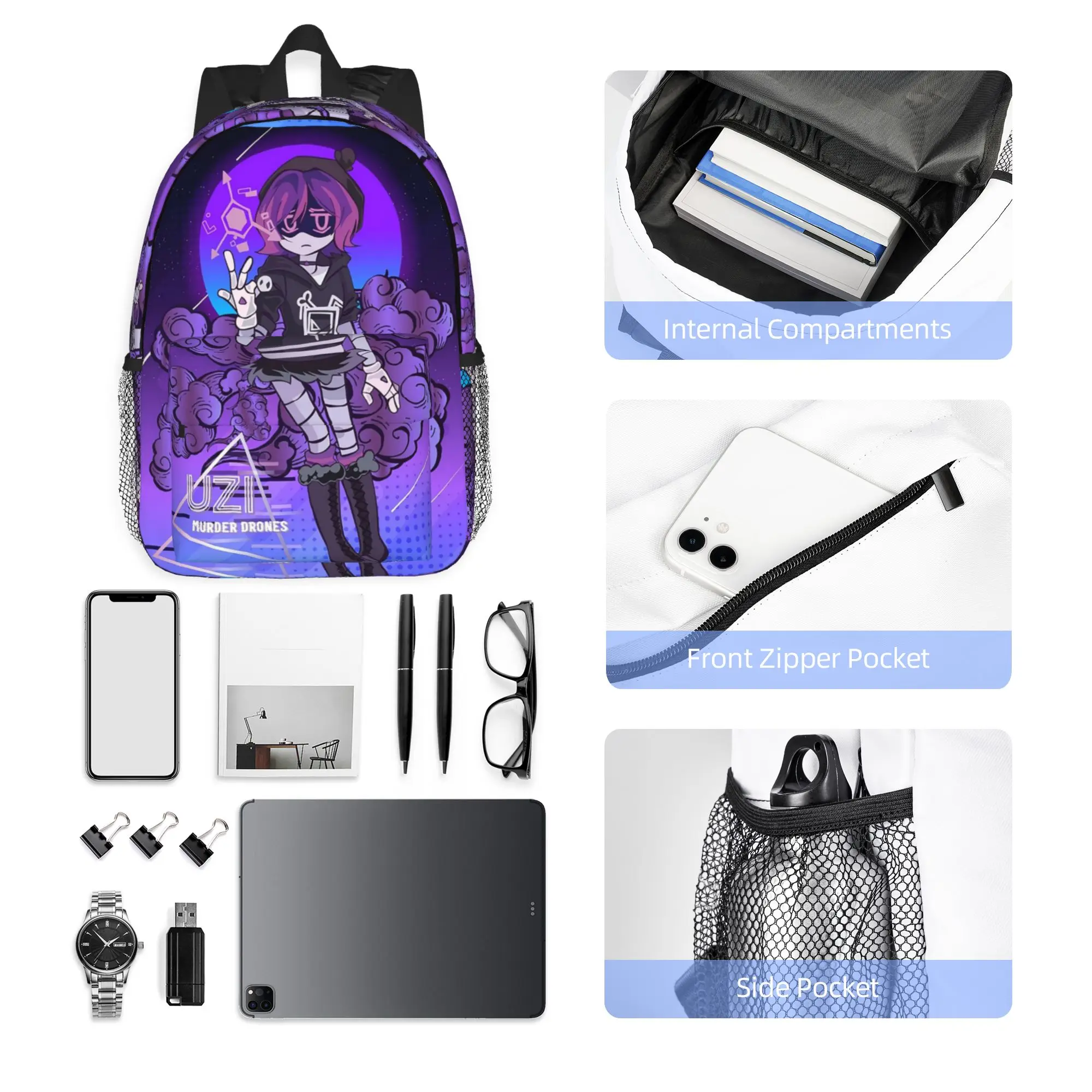 murder drones N And Uzi Doorman Backpack Hot Sale Daypack Large Capacity Boy Girl BookBag Shoulder Bags for Men Women School Bag