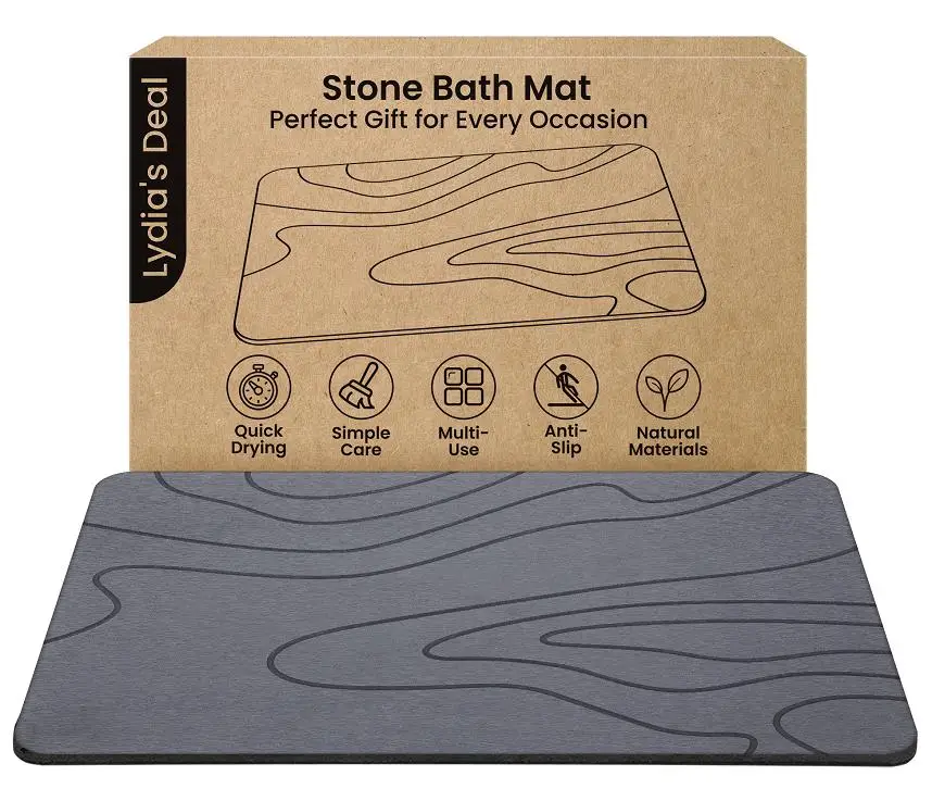 

Super Absorbent Diatomaceous Earth Bath Mat Quick Drying Non-Slip Hard Stone Shower Floor Mat Diatomite Bathroom Accessories Home Essentials Decor Set