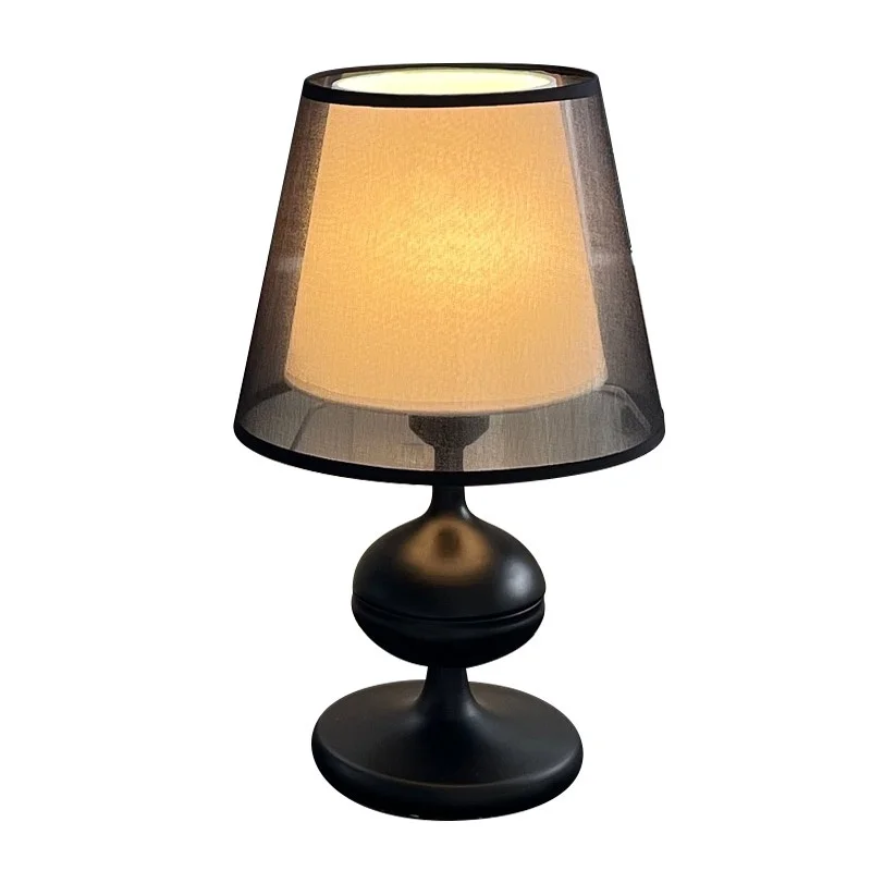 High-End American Wabi-Sabi Table  Retro Italian Medieval Modern Electric Bedside Living Room Master Iron Body