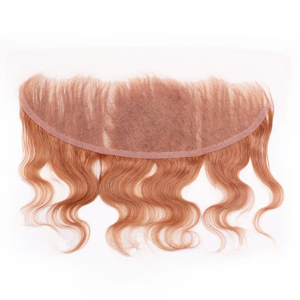Brown 13x4 Lace Frontal Body Wave 6 Inch 100% Human Hair Transparent Lace Frontal Only Pre Plucked Remy Hair