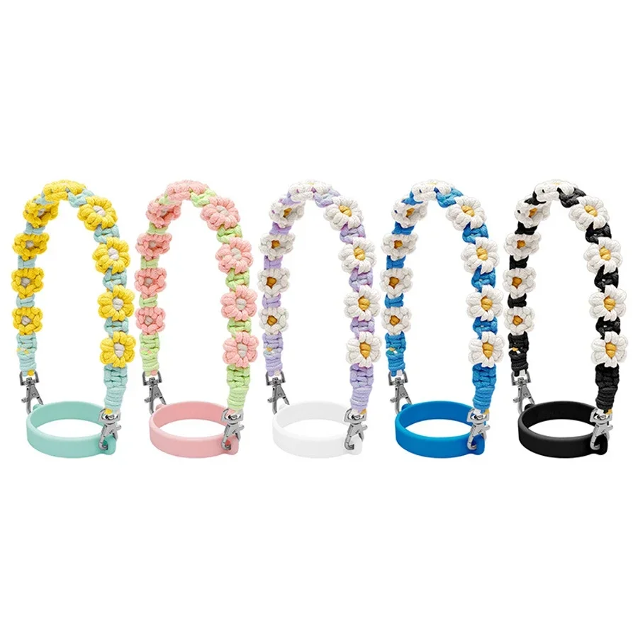 

Water Bottle Handle Hand-woven Silicone Water Bottle Sling Holder with Strap Fit Most 8-40oz Bottles for Cup Accessories