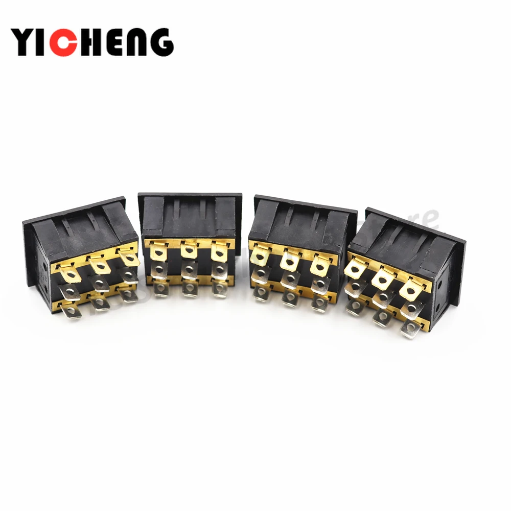 4 قطعة KCD4 12V 220VTriple الأحمر مع ضوء 9 أقدام 2 التروس قارب التبديل KCD3-303 3 في 1 مزيج الروك 15A المنزل الطاقة التبديل #4