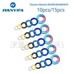 Wanyifa Titanium Washers M4/M5/M6/M7/M8/M10 DIN912 Flat Spacer Gasket for Motorcycle Car 10/15pcs