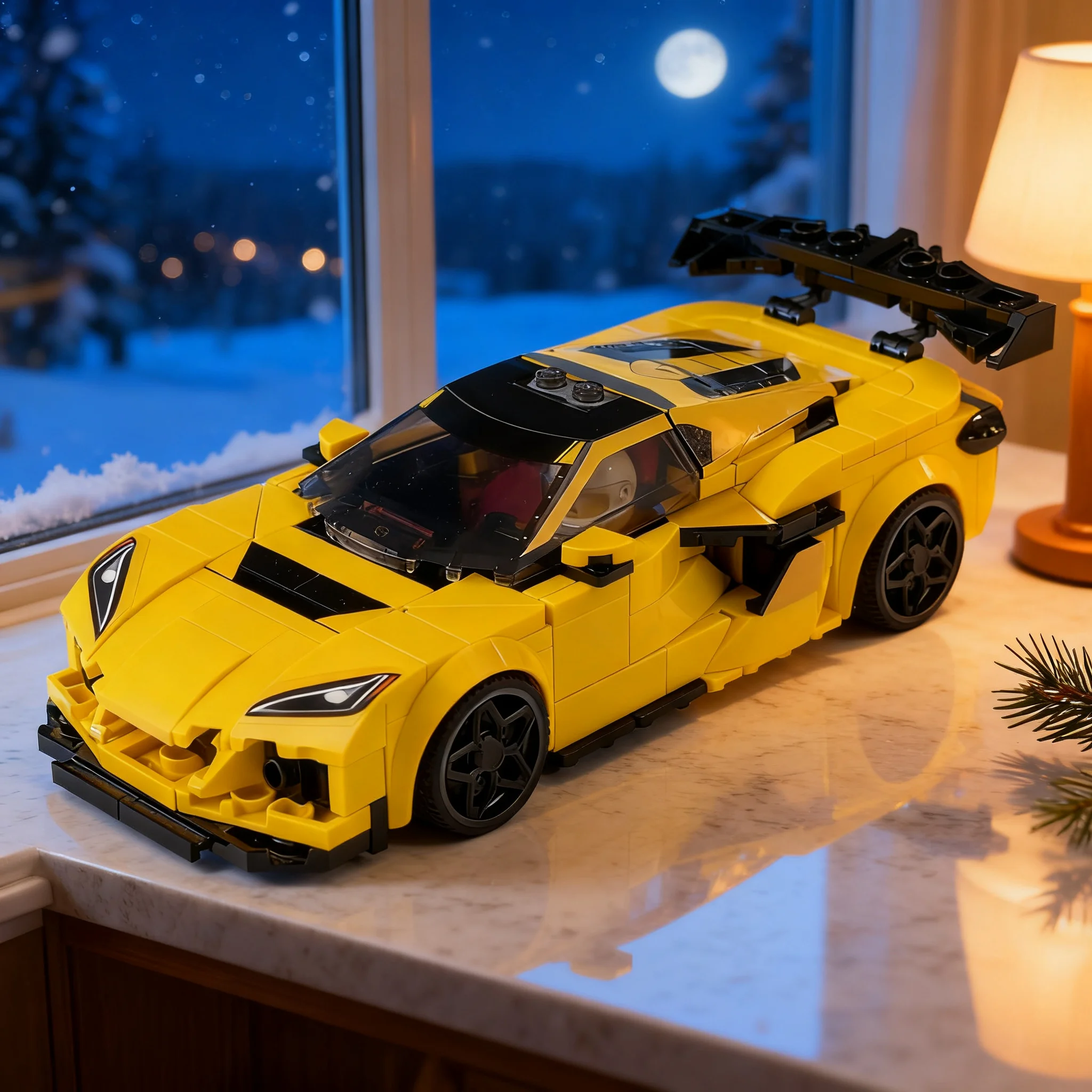 350pcs MOC Chevy Corvette C8 ZR1X GT3 Stingray City Champions Model Building Blocks Toys Brick Education Art Creative Display