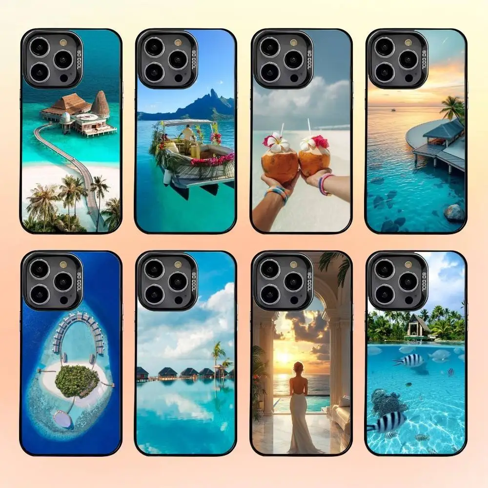 

Beautiful-Maldives-Scenery Phone Case For iPhone 16,15,14,13,12,11,Pro,MAX White Matte Shockproof Cover