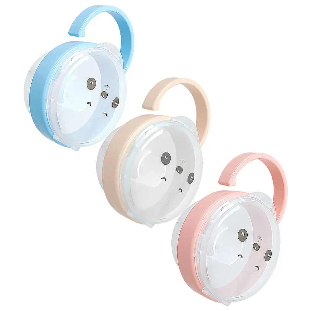 

Коробка для хранения пустышек (3 шт.) для новорожденных, портативный пылезащитный контейнер, вмещает одну пустышку в каждой коробке, защищает от грязи и загрязнений.