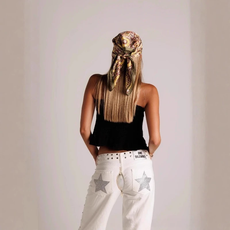 Jean esthétique Y2K pour femmes, ample, Baggy, jambe droite, Design imprimé Star Constellation, tendance, Streetwear, pantalons décontractés