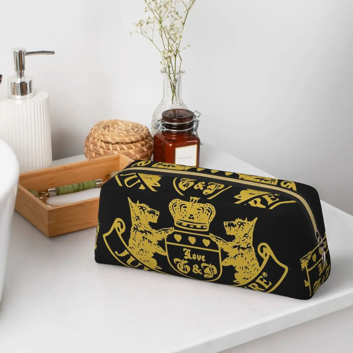 Estuches para lápices con emblema de Scotty de Juicy Couture Y2k para estudiantes, caja para lápices escolar, bolsa para lápices, bolsa para lápices de gran capacidad