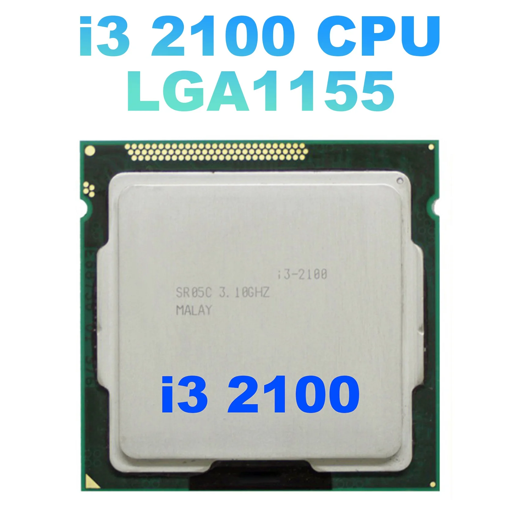 A08E-For Core I3 2100 CPU LGA1155 معالج 3 ميجابايت ثنائي النواة لوحدة المعالجة المركزية لسطح المكتب للوحة الأم للتعدين B75 USB