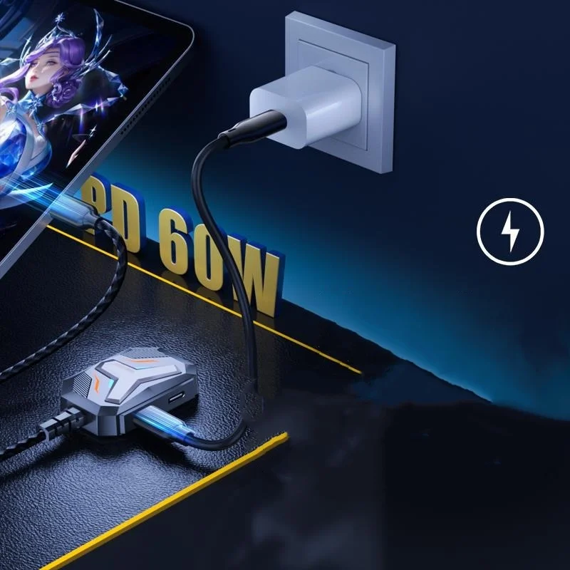 Cdragon Converter Esports Gaming 4 in1 อะแดปเตอร์เสียง 3.5 มม.หูฟังแท็บเล็ต Type-c อะแดปเตอร์ข้อมูล USB C HUB สําหรับแท็บเล็ต