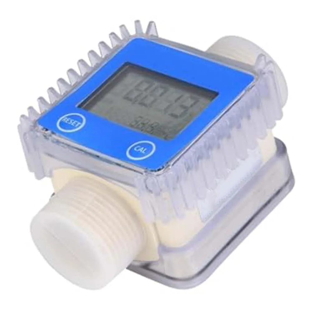 Blue K24 Digital Flow Meter Vertical Water Oil Fuel Sensor Gauge With LCD Display For Industrial Fluid Measurement Monitoring To