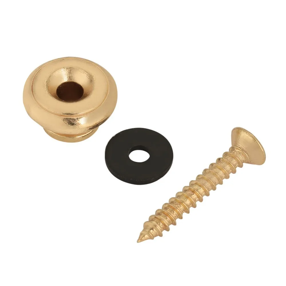 

10pcs ​Metal End Pin​ ​Guitar Strap Lock Button ​Mushrooms Head​ Silver/Black/Gold ​Strap Buttons​ ​With Screws and Washers​