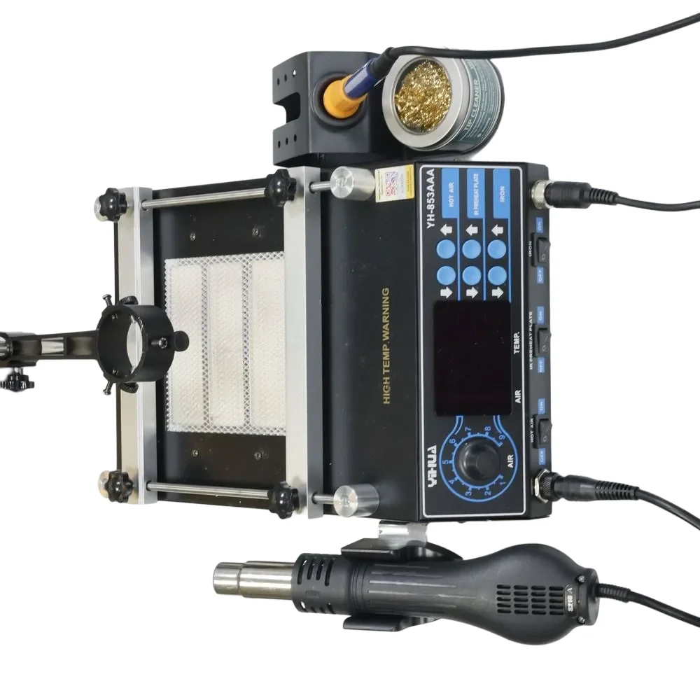 

YIHUA 853AAA Preheating Rework Soldering Station 3in 1 Hot Air Gun Soldering Iron Welding Repair Tools BGA Desoldering Stations