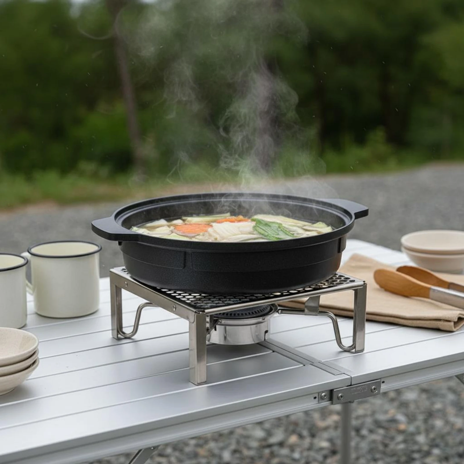 Sukiyaki Nabe Pot Multi-Purpose Non-Stick Hot Pot Heat Retention Long-Lasting for Camping