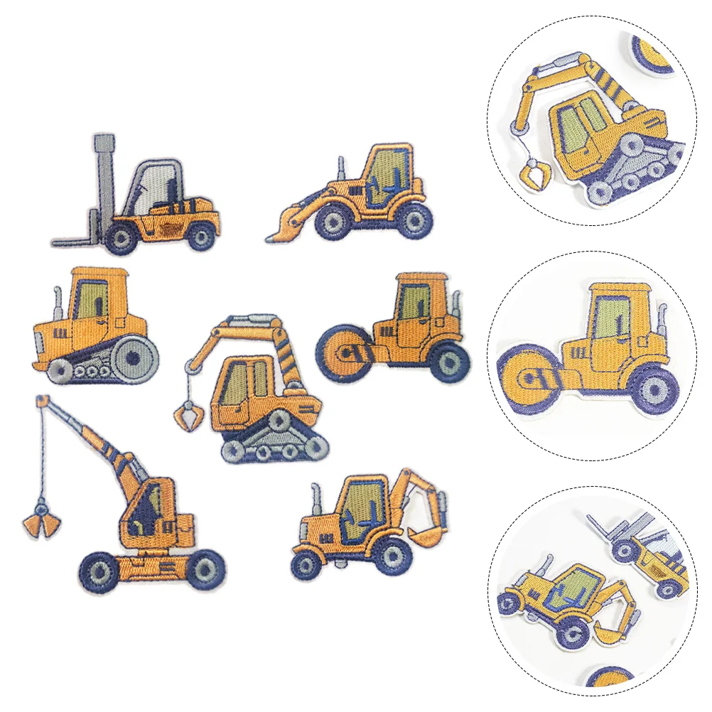 

7 Pcs Cartoon Cloth Stickers Personalized Patch Decorative Iron Badge DIY Clothes Clothing Polyester Delicate Coat Sewing