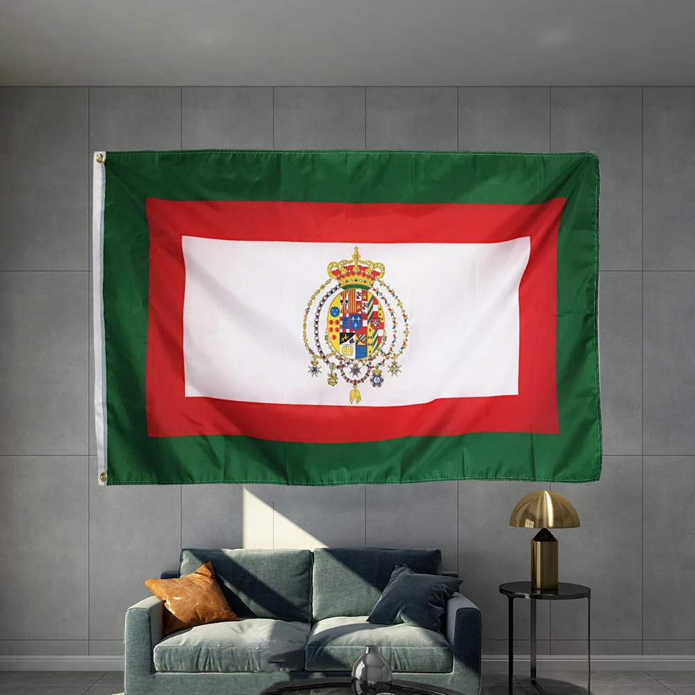 Kingdom of the Two Sicilies 1848-1860 Double Sided Flag  3X5FT 150X90CM Banner  Design Outdoor Advertising  Decoration Party