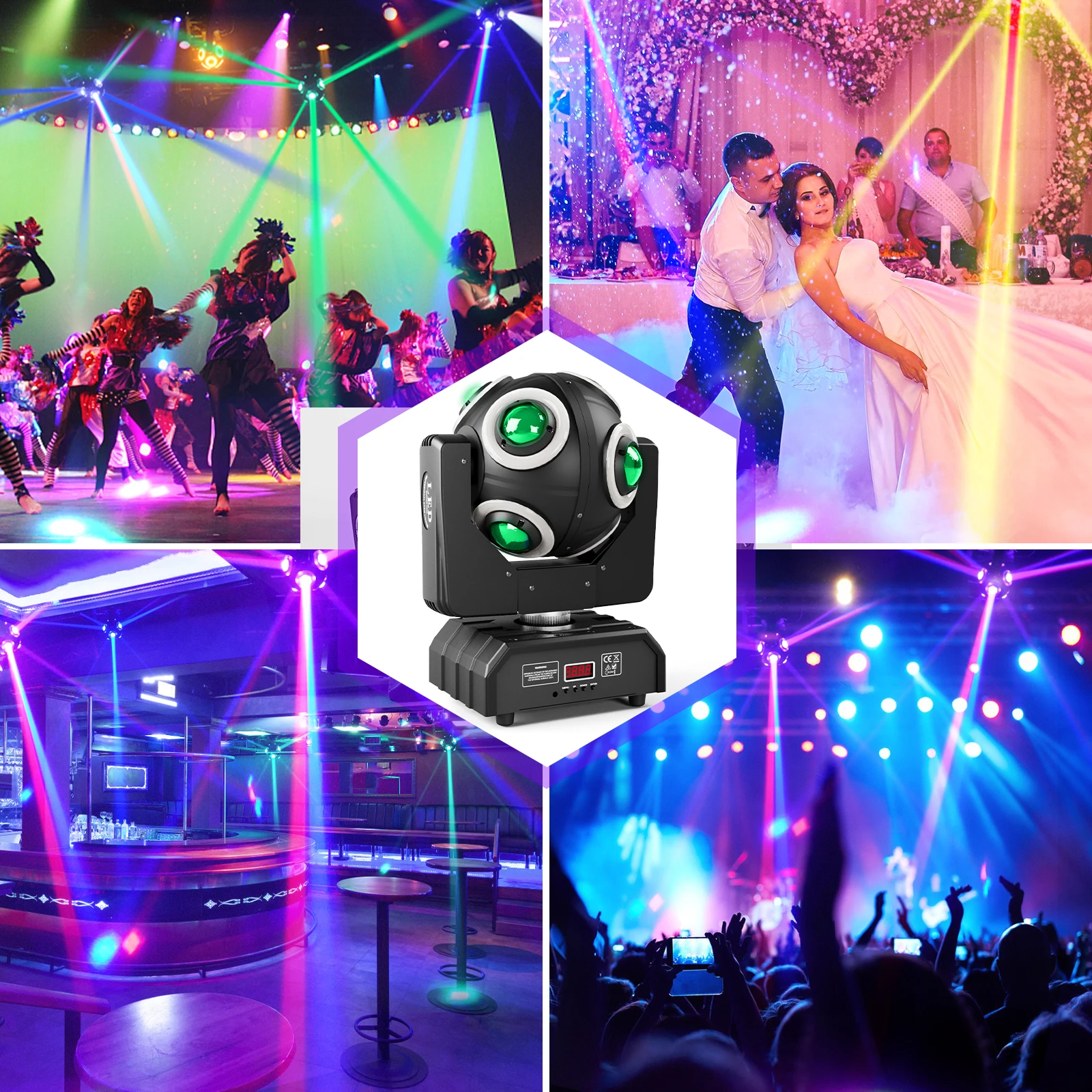 U' King-RGBW LED Beam Bola Luz Stage, 150W movendo cabeça luz, DJ Lights, 8000K, DMX512 Laser, Disco, casamento, Bar, Mostrar