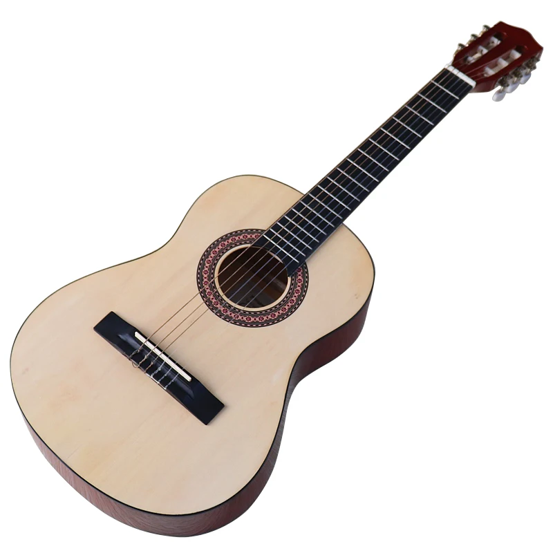 Stock 34 Inch and 36 Inch Full Basswood Body Classic Guitar Full Size Design High Gloss Classical Guitar Without Truss Rod