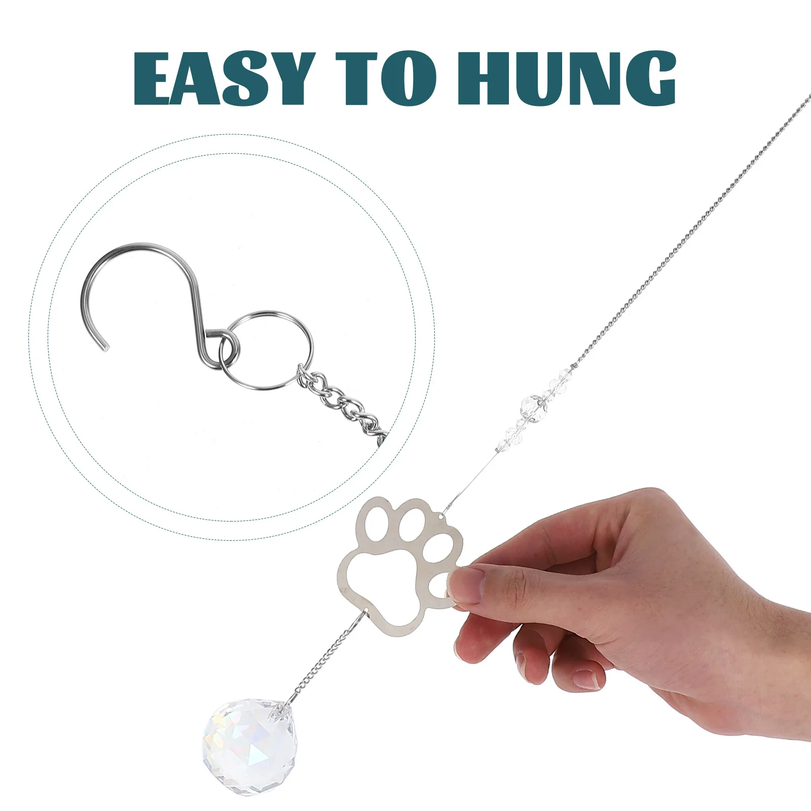 

Pet Memorial Suncatcher Dog Paw Print Hanging Ornament Garden Window Beautiful Tribute Present Outdoor