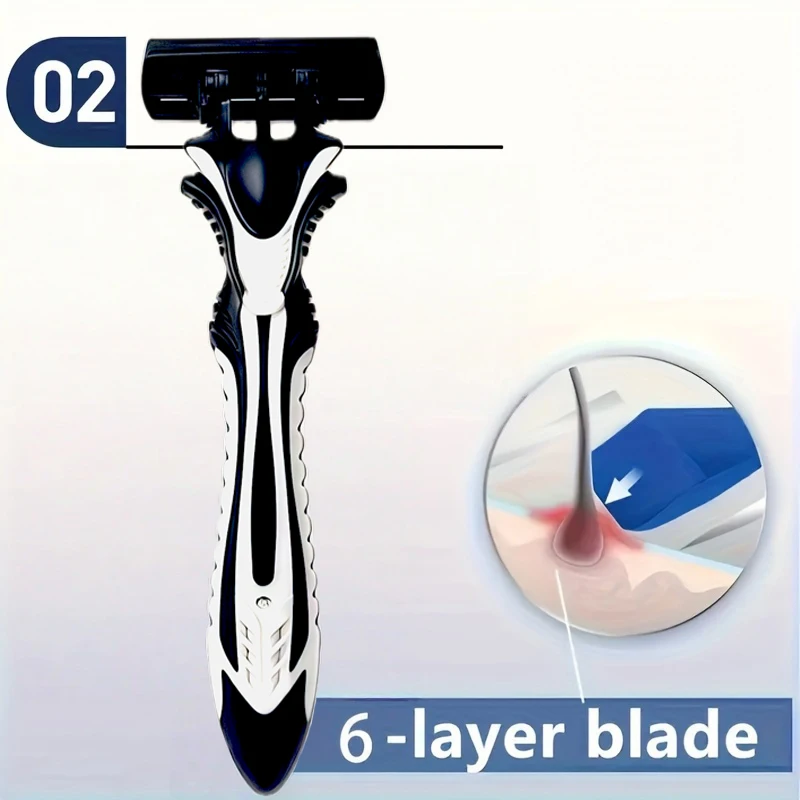 Razor Classic 6 Layer Safety Razor for Mens Shaving&Womens Hair Removal Shaving Blades Manual Shaver