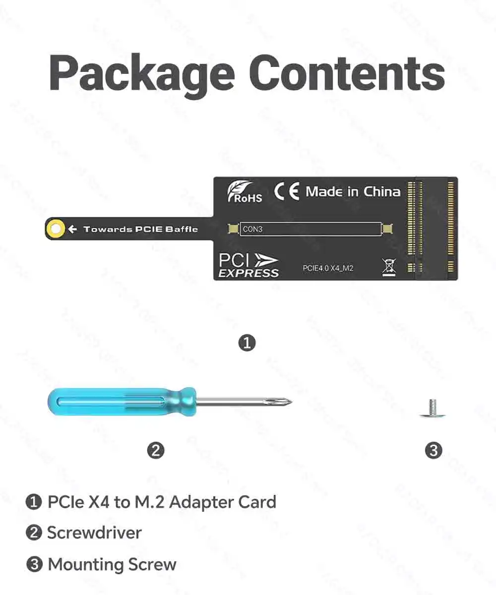 RAGEER PCIe 4.0 X4 zu NVMe Adapterkarte Flaches Mini-Design 64Gbps Ohne GPU-Design für M.2 2280 NVMe SSD PCIe X4/X8/X16 – Detail 10