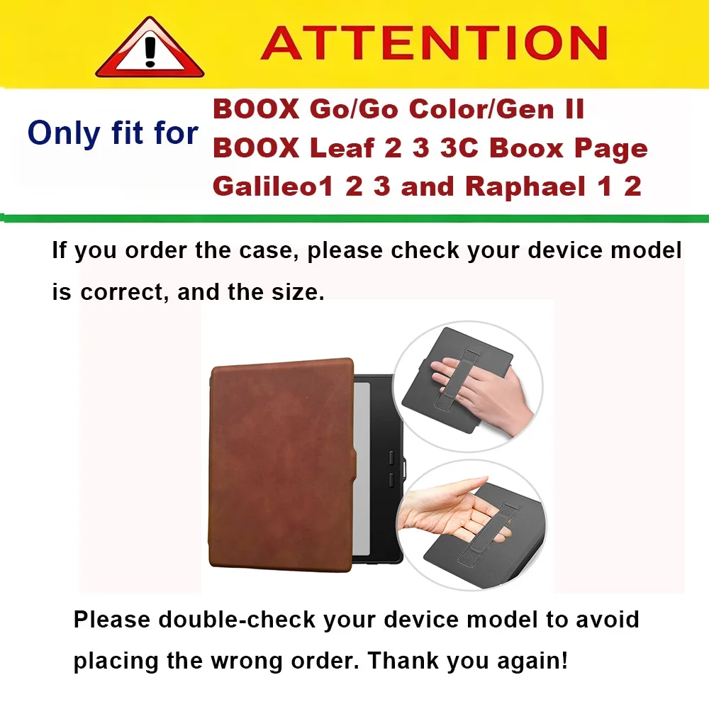 For Onyx Boox Go /Color 7 /Gen 2  Leaf 2 3 3C, Boox Page/Raphael12/Galielo123 Case, Slim Protective Case with Hand Elastic Strap