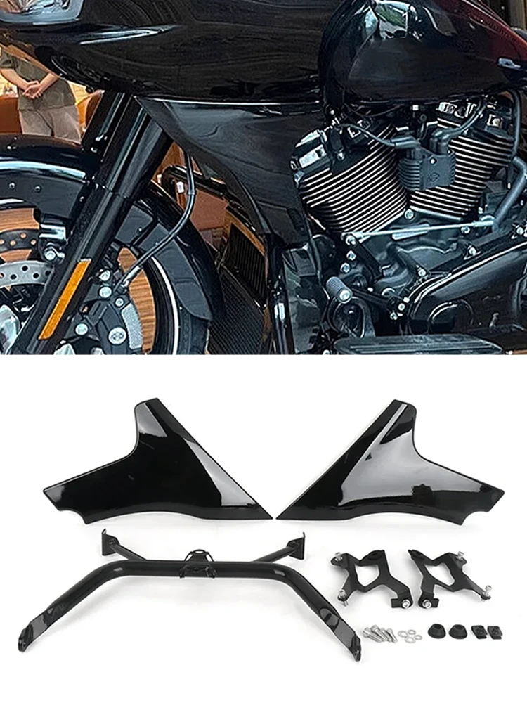 Voor Touring Road Glide FLTRXSE 2023 FLTRXSTSE 2024 Motorfiets Plastic ABS Ongeverfd/Zwart Side Kuip Cover Panel Beugel Kit - afbeelding 2