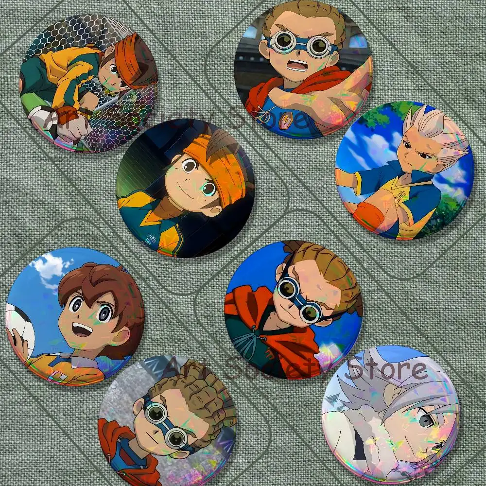I-Inazuma Game E-Eleven Brooches for Backpack Accessories 25,32,44,58,75mm Round Enamel Pins 2-piece set Cartoon Anime Badge